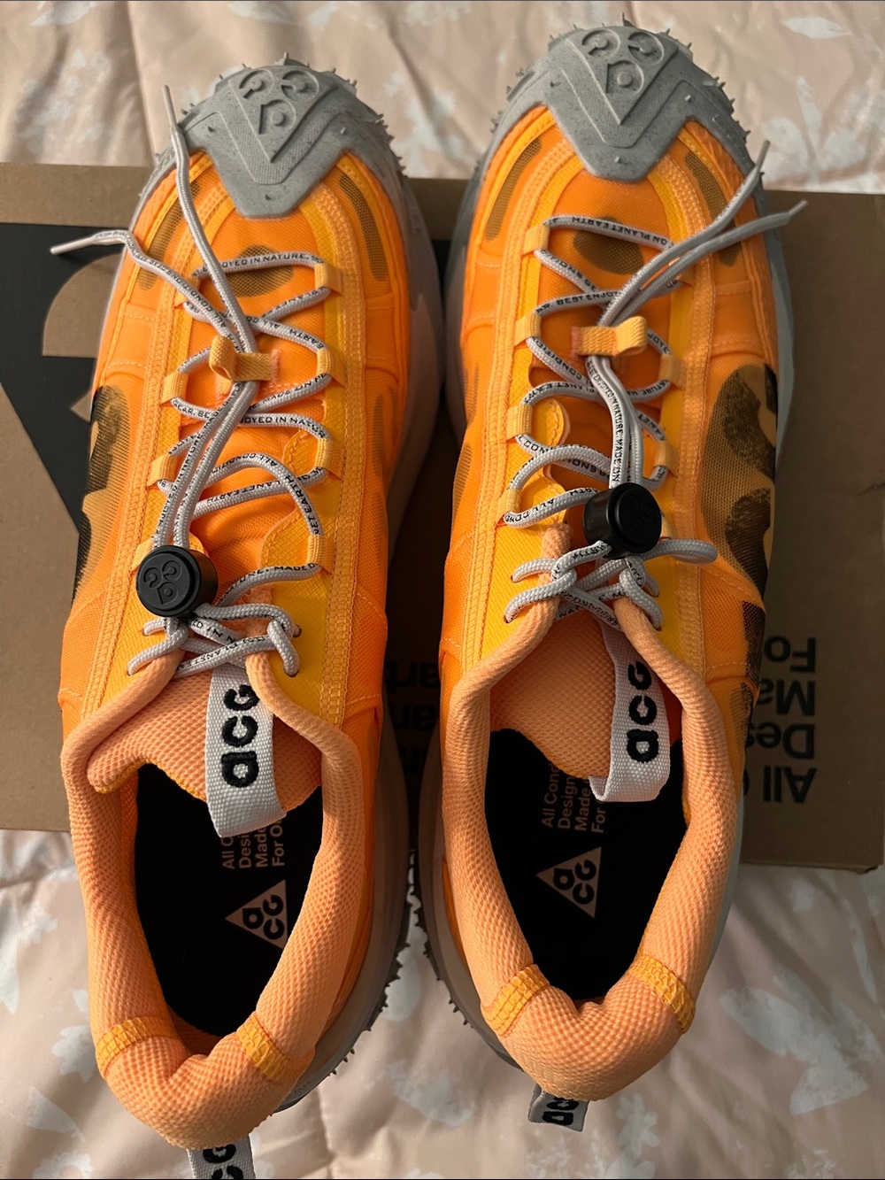 Nike Kids Sneakers in Laser Orange and Brown Accents